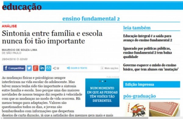 Reflexão para os pais.